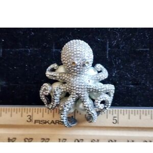 Vintage Wild Rhinestone Octopus Brooch Pin Used Ready2Wear
